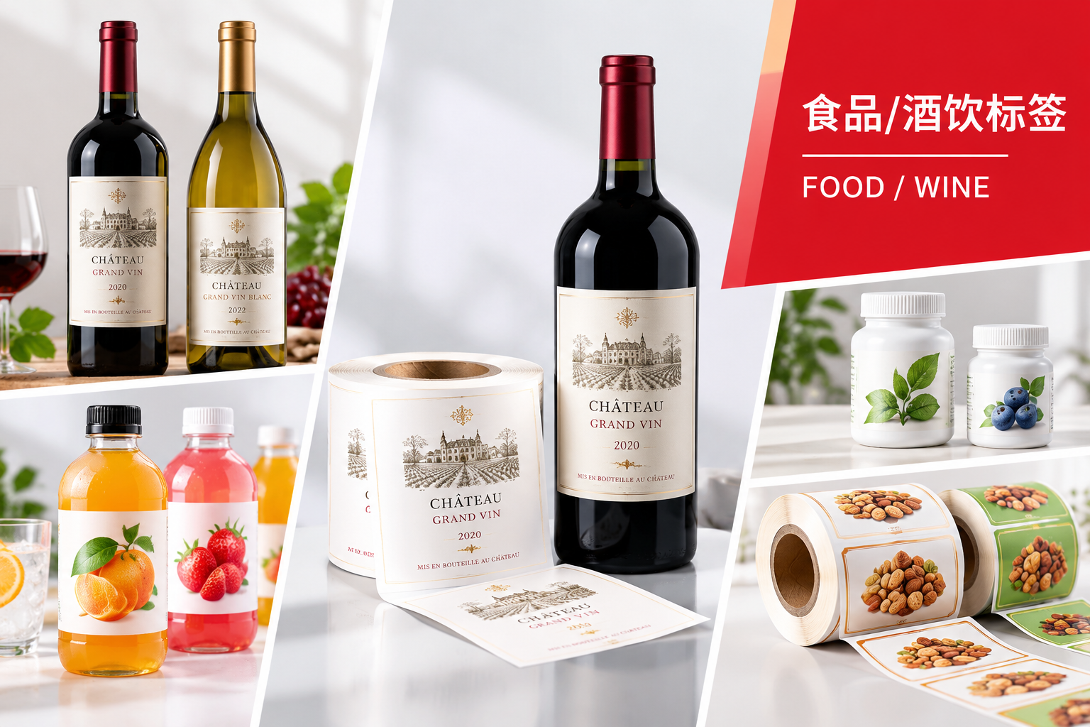 中粮食品果汁瓶身卷装标签